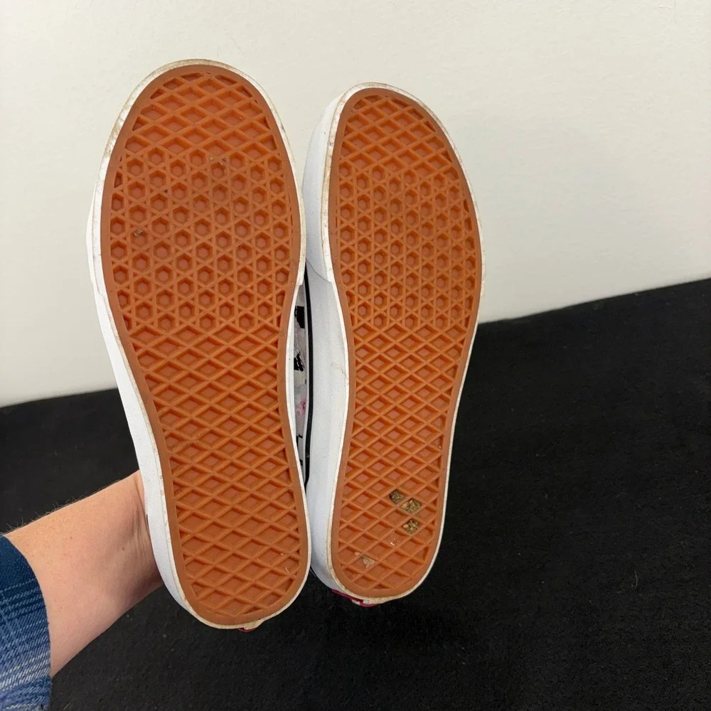 Vans Old Skool Pink Floral Checkerboard Low Top Skate Shoes Mens 8 Womens 9.5 - Picture 6 of 9